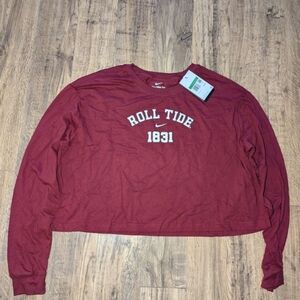 Nike Crimson Alabama Crimson Tide Cropped Long Sleeve‎ T-Shirt Women's Size XL